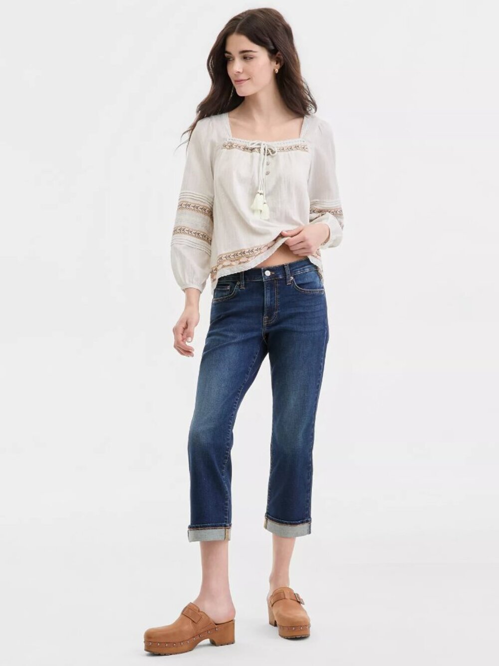 Lucky Brand Women's Sweet Jean Crop, Straight Leg in Blue Denim, Sz 10 / 30 - Picture 1 of 16